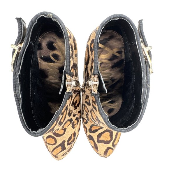 Sam Edelman Calf Hair Leather Leopard Print Kit Ankle Booties-Size 4 M cheetah - Picture 9 of 15